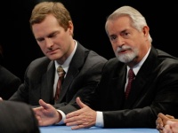 NNCO Director Clayton Teague speaks while Andrew Maynard looks on.